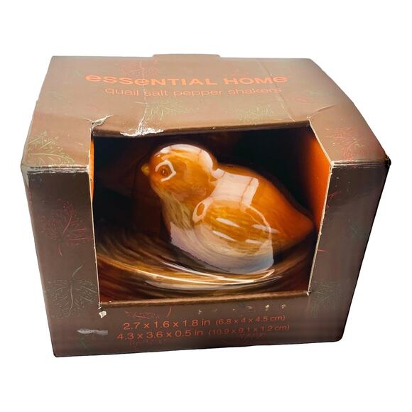 Essential Home Quail Salt and Pepper 3 Pc Set with Nest Ceramic 2.25" NRFB - Picture 1 of 11